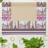 Op de Eiffeltoren van Parijs geïnspireerde keukenh Theedoek (Gevouwen)