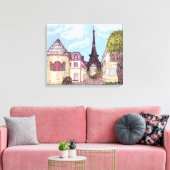 Op de Eiffeltoren van Parijs geïnspireerde landsch Canvas Afdruk (Insitu (Woonkamer))