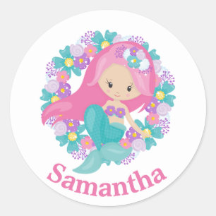 op de feestdag van de zee mermaid ronde sticker