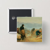Op de Fens, 1878 Vierkante Button 5,1 Cm (Voorkant /achterkant)