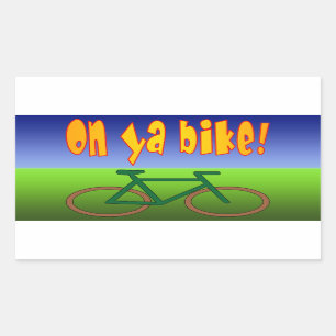 Op de fiets! Fietsen naar Groene Zero Emissions Rechthoekige Sticker