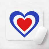 Op de Franse vlag geïnspireerde harten Muismat (Met muis)