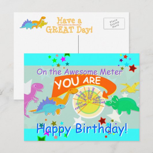 Op de Geweldige meter Cartoon je de verjaardag van Briefkaart (Voorkant / Achterkant)