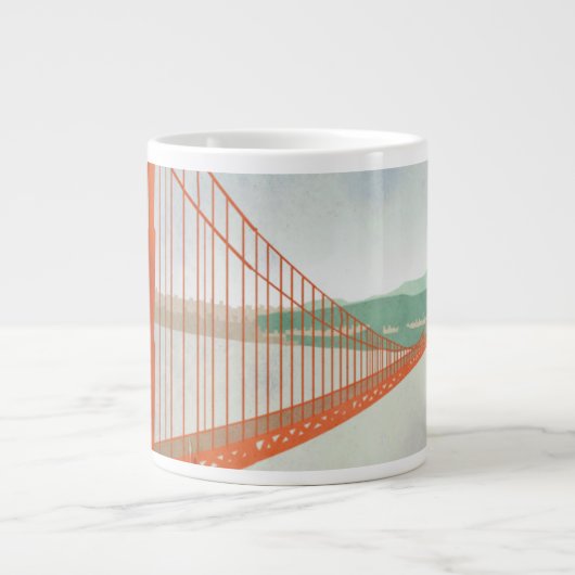 Op de Golden Gate Bridge Grote Koffiekop (Voorkant)