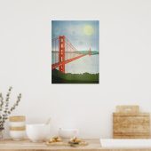 Op de Golden Gate Bridge Poster (Keuken)