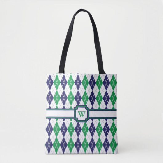 Op de Green Argyle All-Over-Print tas (Voorkant)
