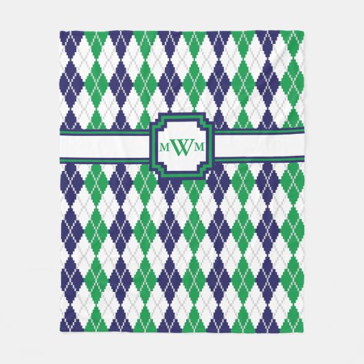 Op de Green Argyle Fleece Deken (Voorkant)