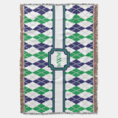 Op de Green Argyle Gooi Deken (Voorkant Verticaal)