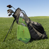 Op de groene aangepaste tekst golfhanddoek (Groen)