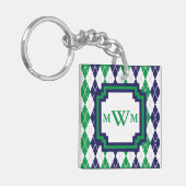 Op de groene Argyle-acryl sleutelhanger (Voorkant Links)