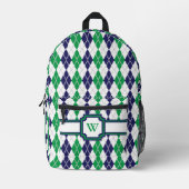 Op de groene Argyle Bedrukte Rugzak (Voorkant)