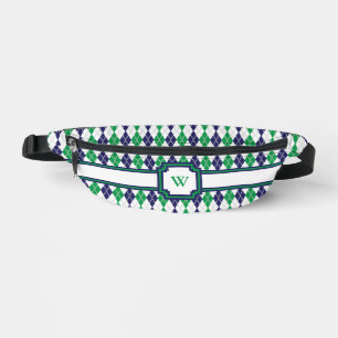 Op de groene argyle heuptasje