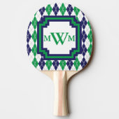 Op de Groene Argyle Ping Pong Paddle Tafeltennisbatje (Achterkant)