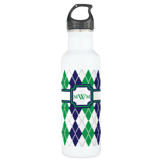 Op de groene Argyle-waterfles Waterfles (Voorkant)