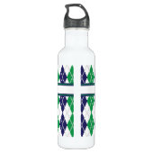 Op de groene Argyle-waterfles Waterfles (Achterkant)