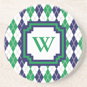 Op de groene Argyle zandsteen coaster Onderzetter