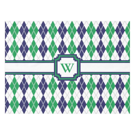 Op de groene tablet Argyle Tafelkleed (Voorkant (Horizontaal))