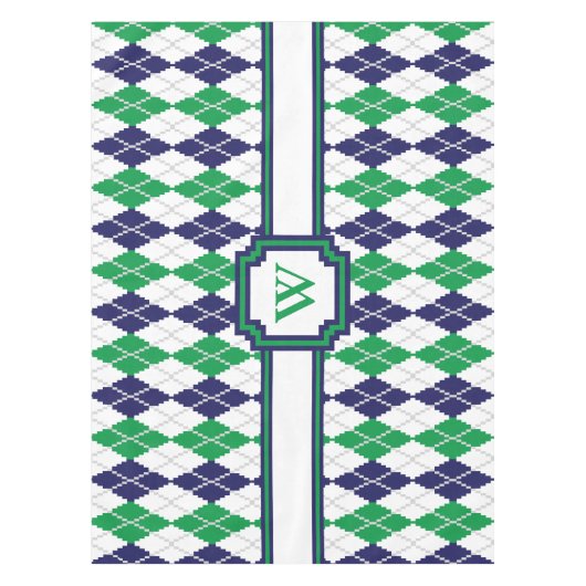 Op de groene tablet Argyle Tafelkleed (Voorkant)