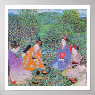 Op De Grote Rondreis - de picknick collage kunst Poster