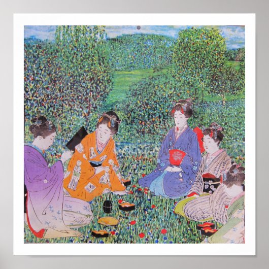 Op De Grote Rondreis - de picknick collage kunst Poster (Voorkant)