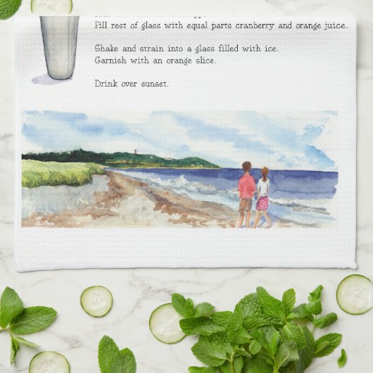 Op de handdoek van de strand (Gevouwen)