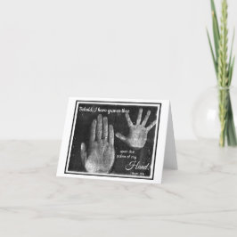 Op de handpalmen van mijn hand LDS Notecard Kaart