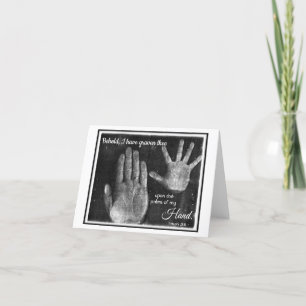 Op de handpalmen van mijn hand LDS Notecard Kaart