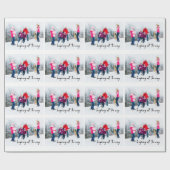 Op de hele manier lachen op feestdag foto cadeaupapier (Vlak)