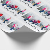 Op de hele manier lachen op feestdag foto cadeaupapier (Hoek)