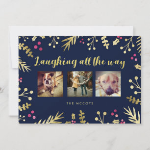 Op de hele weg lachen met de marinesakantiedesefot feestdagenkaart