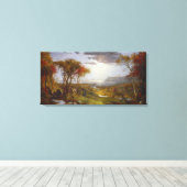 Op de Hudson-rivier 1860 (olie op het canvas) Canvas Afdruk (Insitu (Houten vloer))