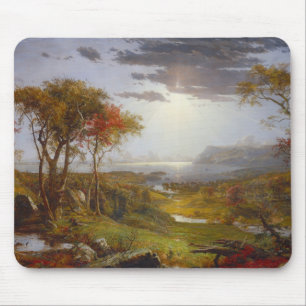 Op de Hudson-rivier 1860 (olie op het canvas) Muismat