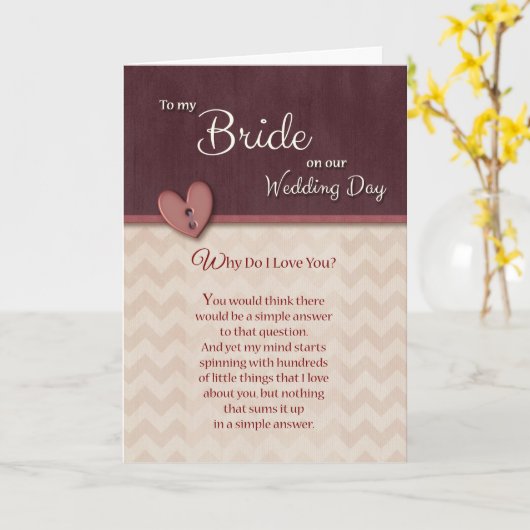 Op de huwelijksdag naar Bride Kaart (Gele Bloem)