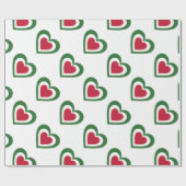 Op de Italiaanse vlag geïnspireerde harten Cadeaupapier (Vlak)