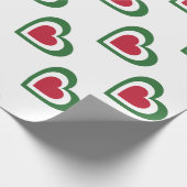 Op de Italiaanse vlag geïnspireerde harten Cadeaupapier (Hoek)