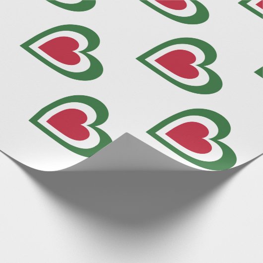 Op de Italiaanse vlag geïnspireerde harten Cadeaupapier (Hoek)