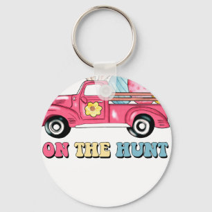 op de jacht, retro, vintage sleutelhanger