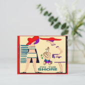 Op de Jersey Shore Abstract Briefkaart (Staand voorkant)