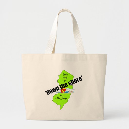 Op de Jersey Shore Beach Bag Grote Tote Bag (Voorkant)