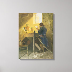 Op de kaarten in Cluny's Cage van NC Wyeth Canvas Afdruk