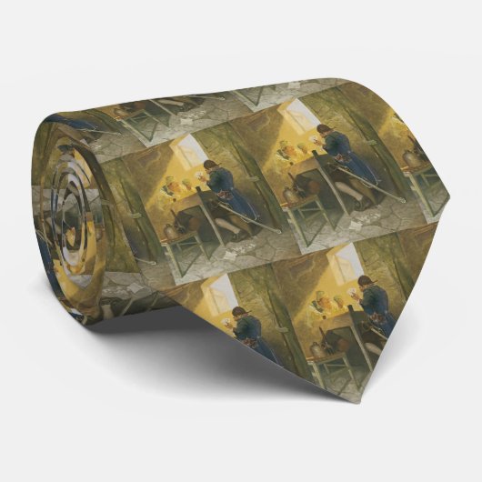 Op de kaarten in Cluny's Cage van NC Wyeth Stropdas (Opgerold)