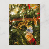 Op de kerstboom kijken feestdagenkaart (Voorkant)