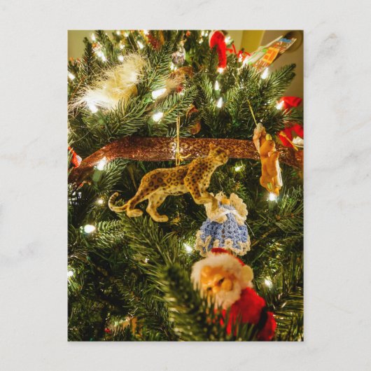 Op de kerstboom kijken feestdagenkaart (Voorkant)