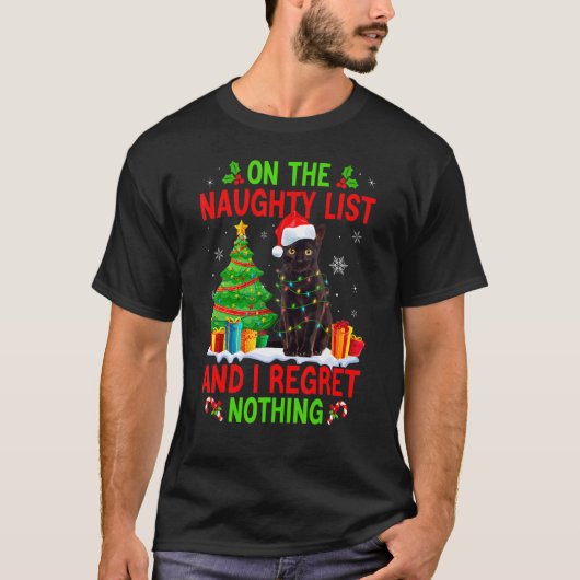 Op de kerstlijst Naughty en ik betreur het dat er T-shirt (Voorkant)