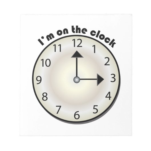 Op de klok notitieblok (Voorkant)