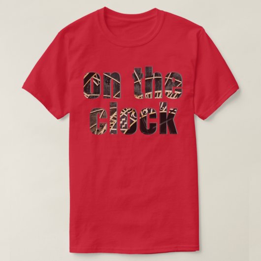 Op de klok t-shirt (Design voorkant)