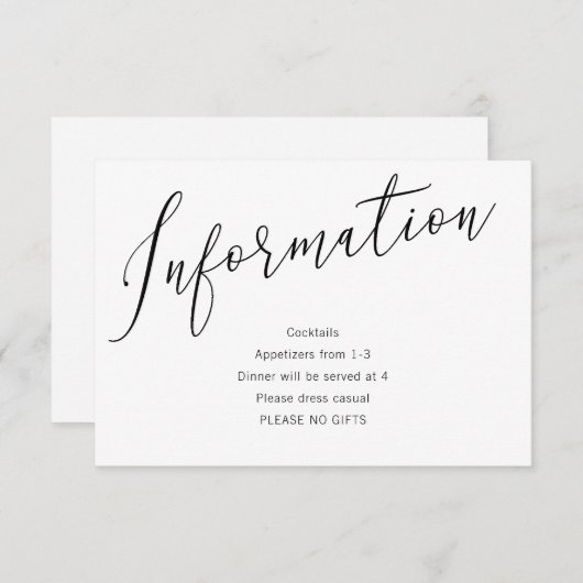 Op de Knot Wedding Information Card Kaart (Voorkant / Achterkant)