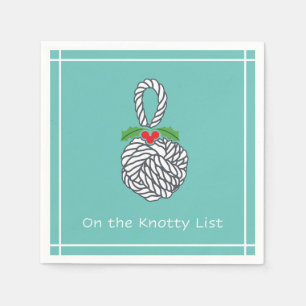 Op de Knotty List Nautical Holiday Napkin Seafoam Servet
