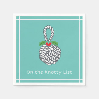 Op de Knotty List Nautical Holiday Napkin Seafoam Servet