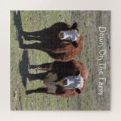 Op de Koe van het Boerderij Legpuzzel (Horizontaal)